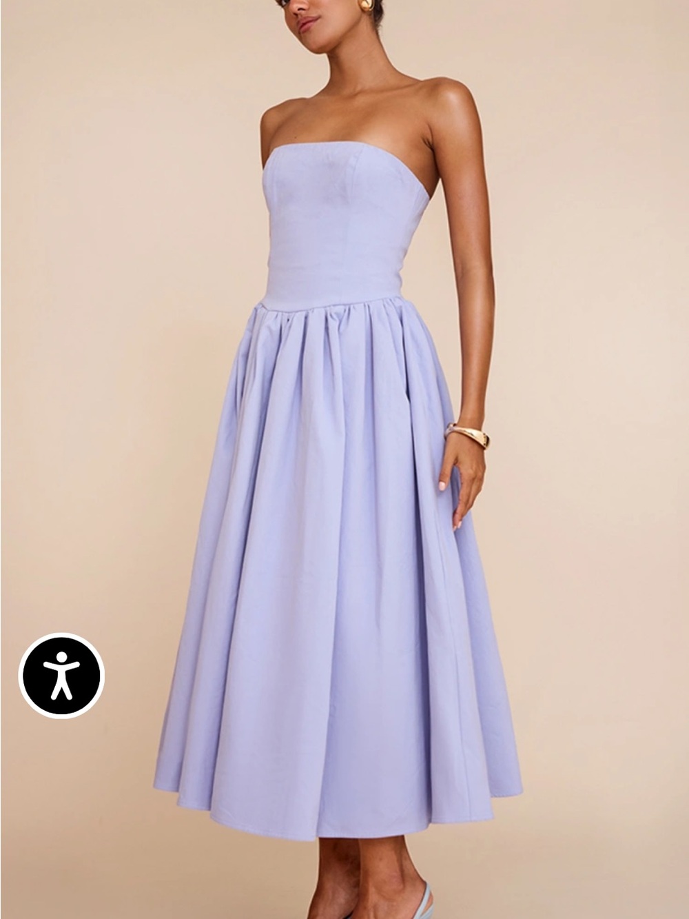 PrettyLittleThing Strapless Cornflower Blue Midi Dress